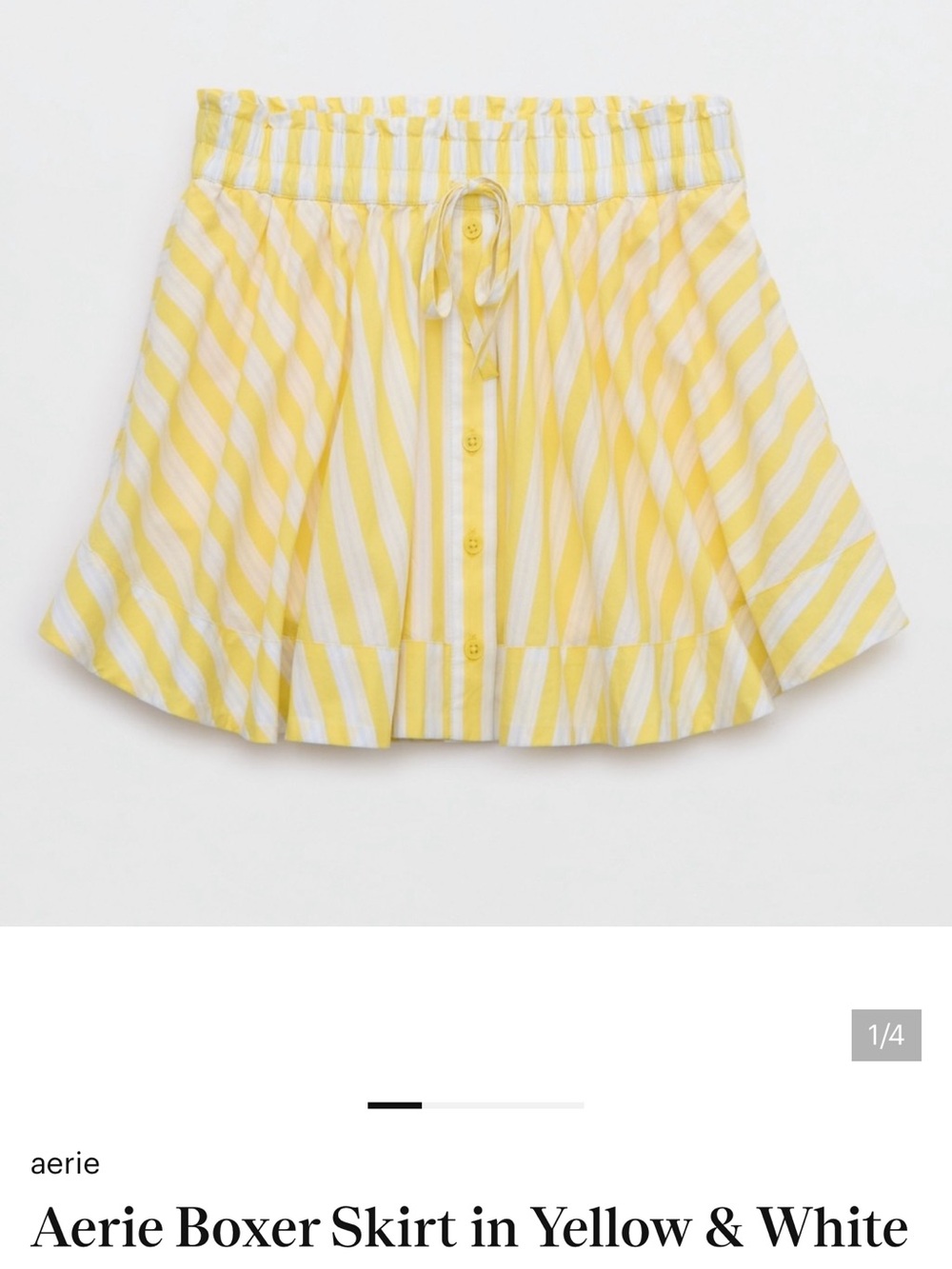 Aerie Boxer Skirt in Yellow & White
Stripe size XS